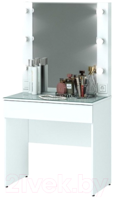 Туалетный столик с зеркалом Мебелони Мемори СТ-03 (белый)