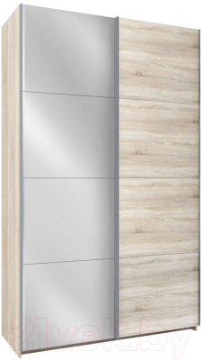 Шкаф Мебелони Фортуна-1 1600-400/400/800 (дуб сонома/дуб сонома/белый/зеркало №1)