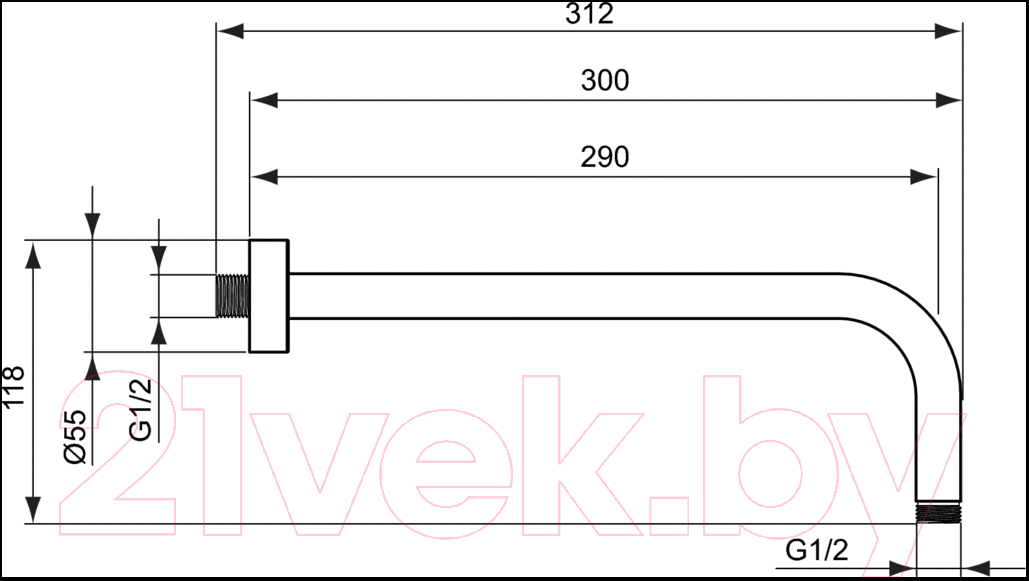 Душевой кронштейн Ideal Standard IdealRain B9444AA