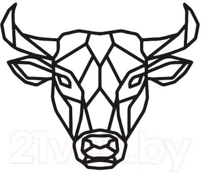 Декор настенный Arthata Голова быка 35x35-B / 083-1 (черный)