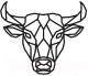 Декор настенный Arthata Голова быка 35x35-B / 083-1 (черный) - 