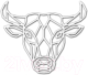 Декор настенный Arthata Голова быка 35x35-V / 083-1 (белый) - 