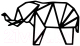 Декор настенный Arthata Слон 30x40-B / 084-1 (черный) - 