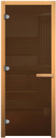 Стеклянная дверь для бани/сауны Везувий 1800x800 (CR, стекло бронзовое матовое, осина) - 