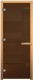 Стеклянная дверь для бани/сауны Везувий 1900х800 (CR, стекло бронзовое матовое, осина) - 