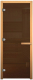 Стеклянная дверь для бани/сауны Везувий 1900х700 (CR, стекло бронзовое, осина) - 