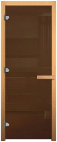 Стеклянная дверь для бани/сауны Везувий 1900х800 (CR, стекло бронзовое, осина) - 