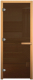 Стеклянная дверь для бани/сауны Везувий 2010х810 (CR, стекло бронзовое, осина) - 