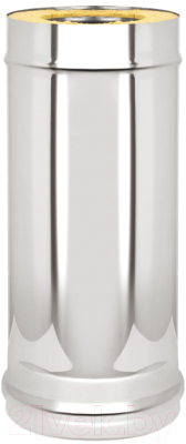 Труба дымохода Везувий 0.5мм д.115x200 L-0.5м (оцинкованный)