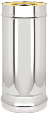 Труба дымохода Везувий 0.8мм д.115х180 L-0.5м (оцинкованный)