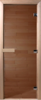 Стеклянная дверь для бани/сауны Doorwood 200x70 (бронза) - 