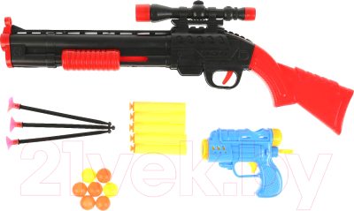 

Набор игрушечного оружия Играем вместе, С мягкими пулями, присосками и шариками / 1807G161-R