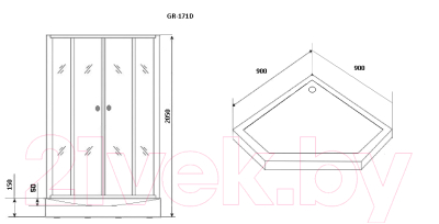 Душевая кабина Grossman GR171D 90x90