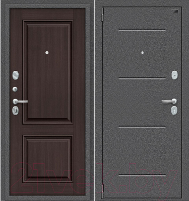 

Входная дверь el'Porta, Porta S-2 104.К32 Wenge Veralinga/Антик серебро