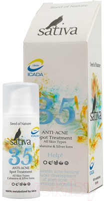 Крем для лица Sativa Аnti-Acne средство точечного нанесения №35 (20мл)
