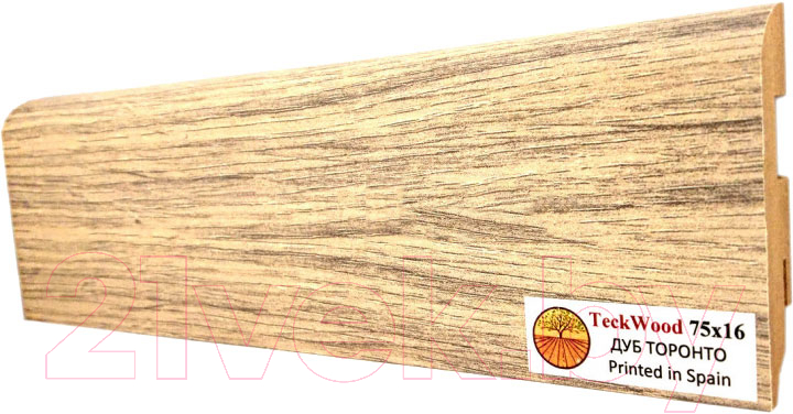Плинтус Teckwood МДФ 75x16x2150 (дуб торонто)