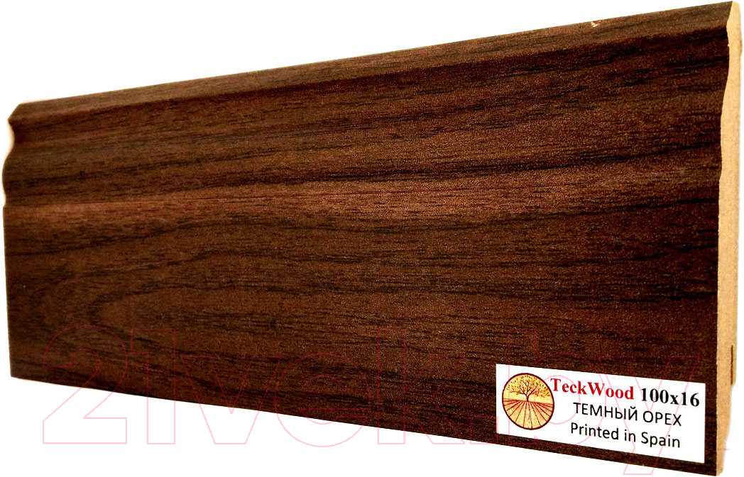 Плинтус Teckwood МДФ 100x16x2150 (темный орех)