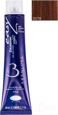 Крем-краска для волос Lisap Escalation Easy Absolute 3 55/78 (60мл, светлый шатен бежево-фиолетовый)