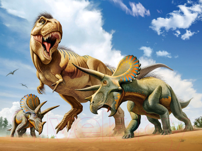 Пазл Prime 3D Стерео пазл. Тираннозавр против трицератопса / 10329