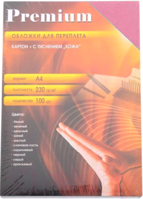 Обложки для переплета Office Kit A4 кожа / CRA400230 (100шт, красный)