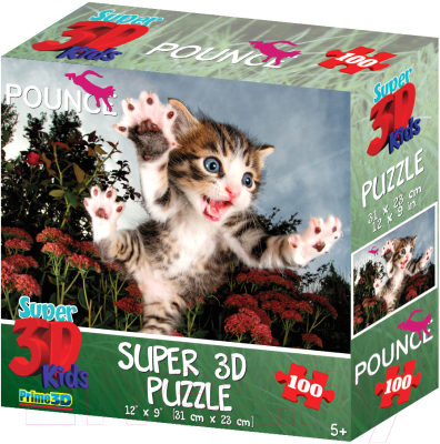 

Пазл Prime 3D, Стерео пазл. Пушистый охотник / 13568