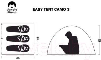Палатка Jungle Camp Easy Tent Camo 3 / 70864 (камуфляж)