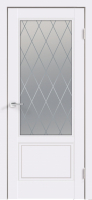 Дверь межкомнатная Velldoris Эмаль Scandi 2V 60x200 врезка (левая, белый/ромб мателюкс) - 