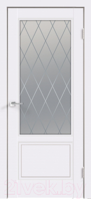 Дверь межкомнатная Velldoris Эмаль Scandi 2V 60x200 врезка (левая, белый/ромб мателюкс)