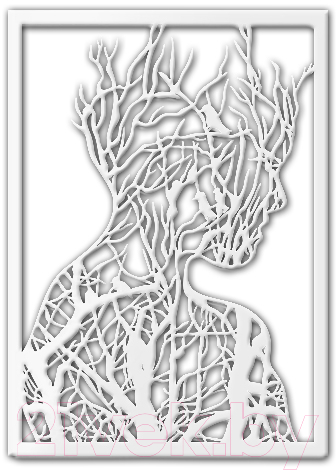 Декор настенный Arthata Девушка 25x50-V / 091-1 (белый)