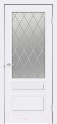 Дверь межкомнатная Velldoris Эмаль Scandi 3V 60x200 врезка (левая, белый/ромб мателюкс)