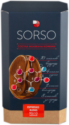 

Кофе в зернах Sorso, 90% Арабика 10% Робуста