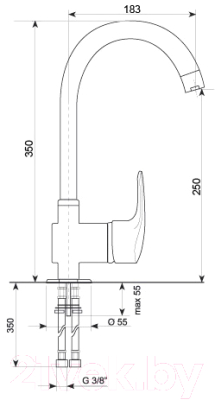 Смеситель Ulgran U-006 (342 графитовый)