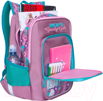 Школьный рюкзак Grizzly RG-866-1 (розовый)