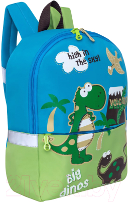 Детский рюкзак Grizzly RS-890-3 (голубой/салатовый)