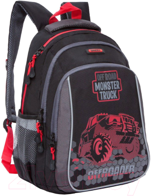 Школьный рюкзак Grizzly RB-860-4 (черный/красный)