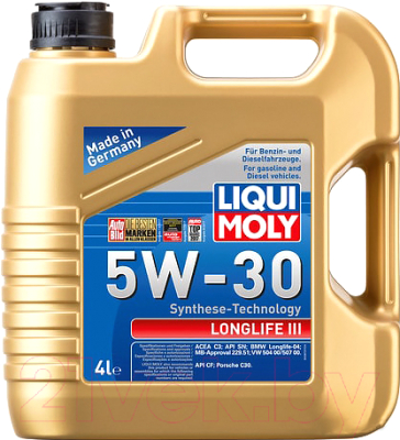 Моторное масло Liqui Moly Longlife III 5W30 / 20821 (4л)