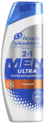Шампунь для волос Head & Shoulders Против выпадения волос против перхоти для мужчин 2 в 1 (400мл)