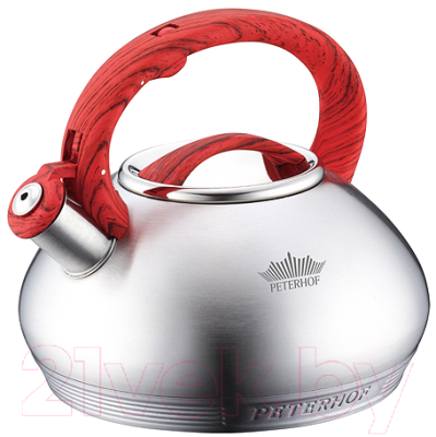 Чайник со свистком Peterhof PH-15636 (красный)
