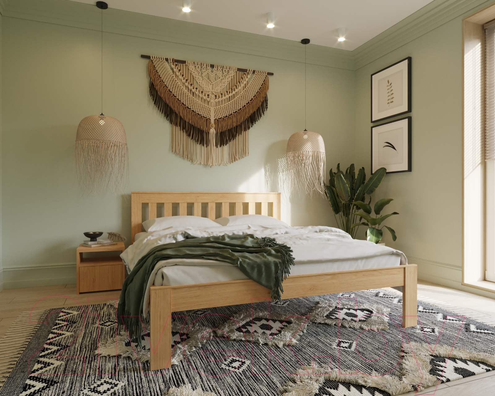 Двуспальная кровать BAMA Флоренция (180x200, бесцветный)