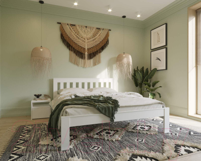 Двуспальная кровать BAMA Флоренция (180x200, белый)