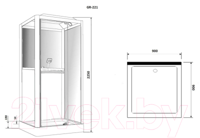 Душевая кабина Grossman GR221 90x90