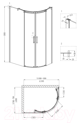 Душевой уголок Grossman Galaxy GR-4110L 110x80