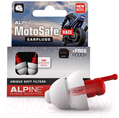 Набор берушей для мотоциклистов Alpine Hearing Protection MotoSafe Race Minigrip / 111.23.111