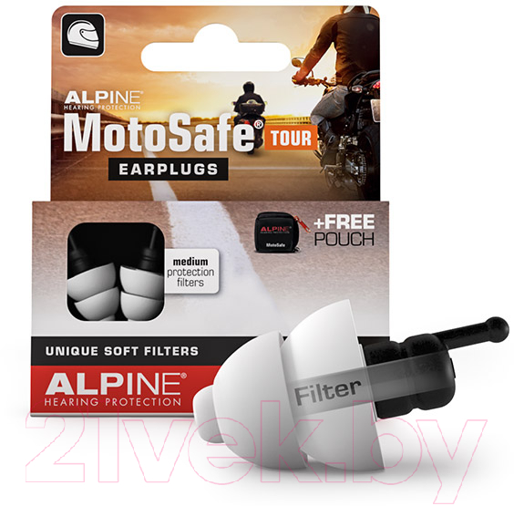 Набор берушей для мотоциклистов Alpine Hearing Protection MotoSafe Tour Minigrip / 111.23.110