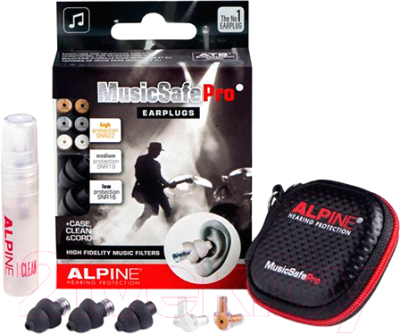 Беруши для музыкантов Alpine Hearing Protection MusicSafe Pro / 111.24.105 (черный)