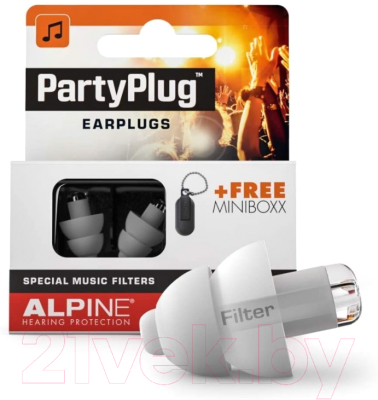 Беруши для музыкантов Alpine Hearing Protection PartyPlug / 111.21.650 (белый)