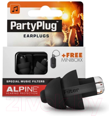 Беруши для музыкантов Alpine Hearing Protection PartyPlug / 111.21.652 (черный)
