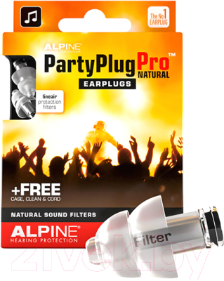 Беруши для музыкантов Alpine Hearing Protection PartyPlug Pro Natural / 111.21.600