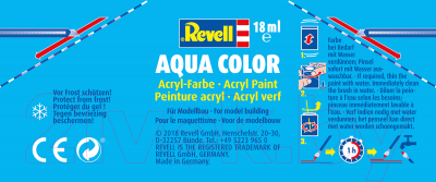 Краска для моделей Revell Aqua Color / 36301 (белый шелково-матовый, 18мл)