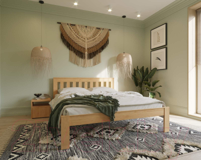 Двуспальная кровать BAMA Флоренция (160x200, натуральный)